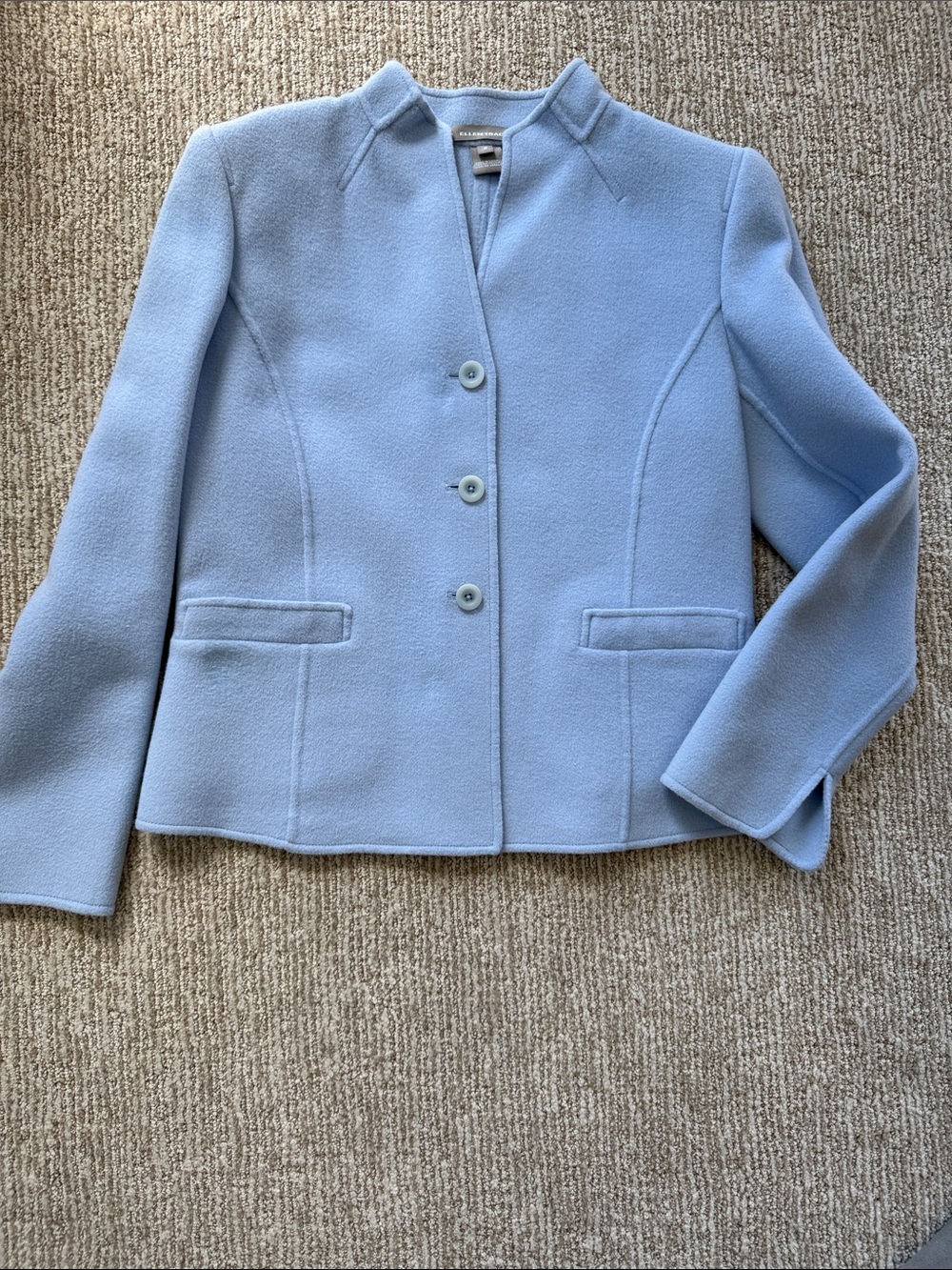 Ellen Tracy Wool/Angora Light Blue Blazer Size 8